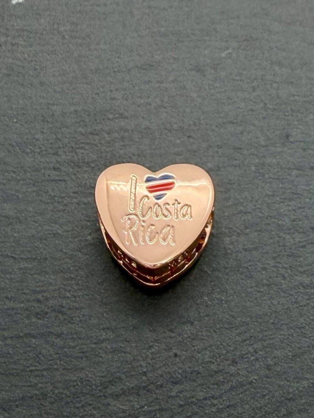 Pandora I Love Costa Rica Heart Charm Rose Gold Plated Jewelry